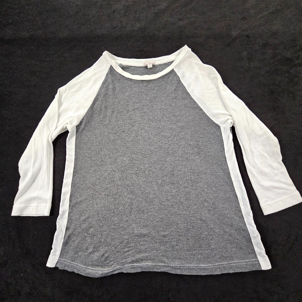 Gap Gray Colorblock Long Sleeve Lightweight Thermal T-Shirt Women's M